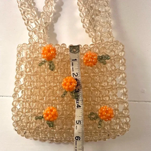 NWOT  Beaded Handbag Small Tote Carryall - Picture 5 of 10